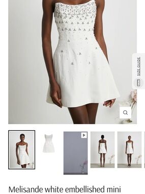 Embellished Strapless White Mini Dress